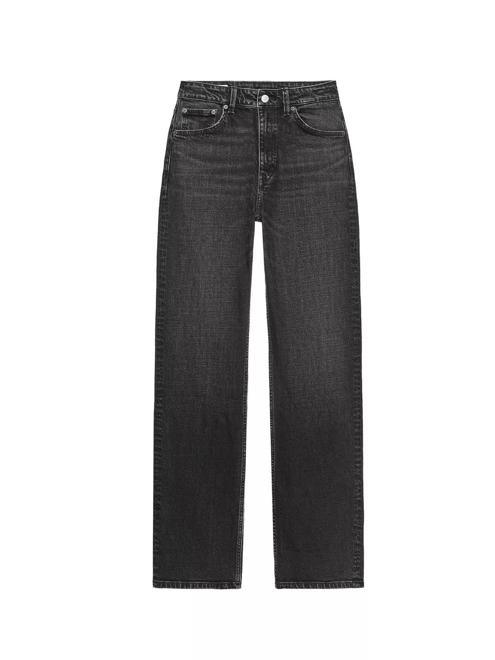 Zara High-Rise Straight Leg Jeans - Black